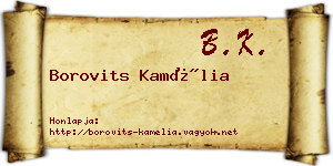 Borovits Kamélia névjegykártya